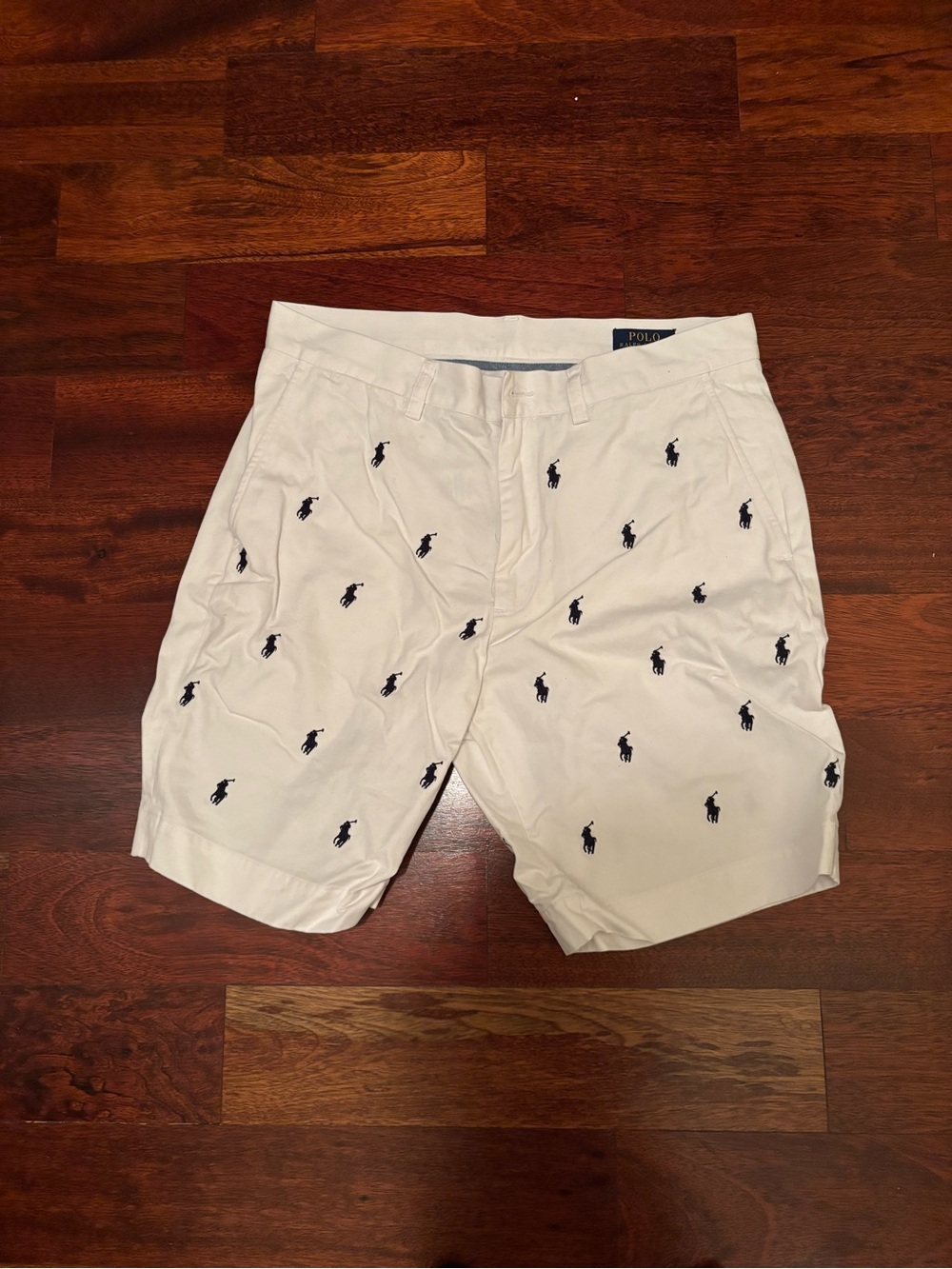Polo Ralph Lauren White Shorts with Logo Embroidery